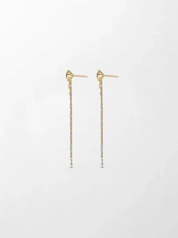 Long Split Bezel Cascade Earring