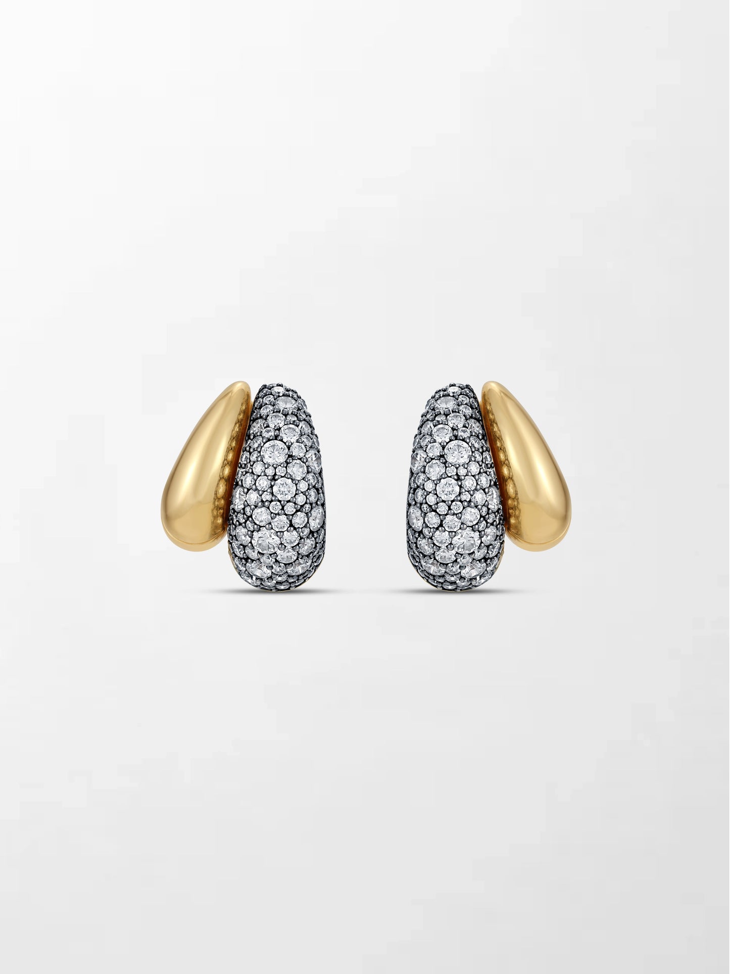 Midnight Dome Pavé Huggies