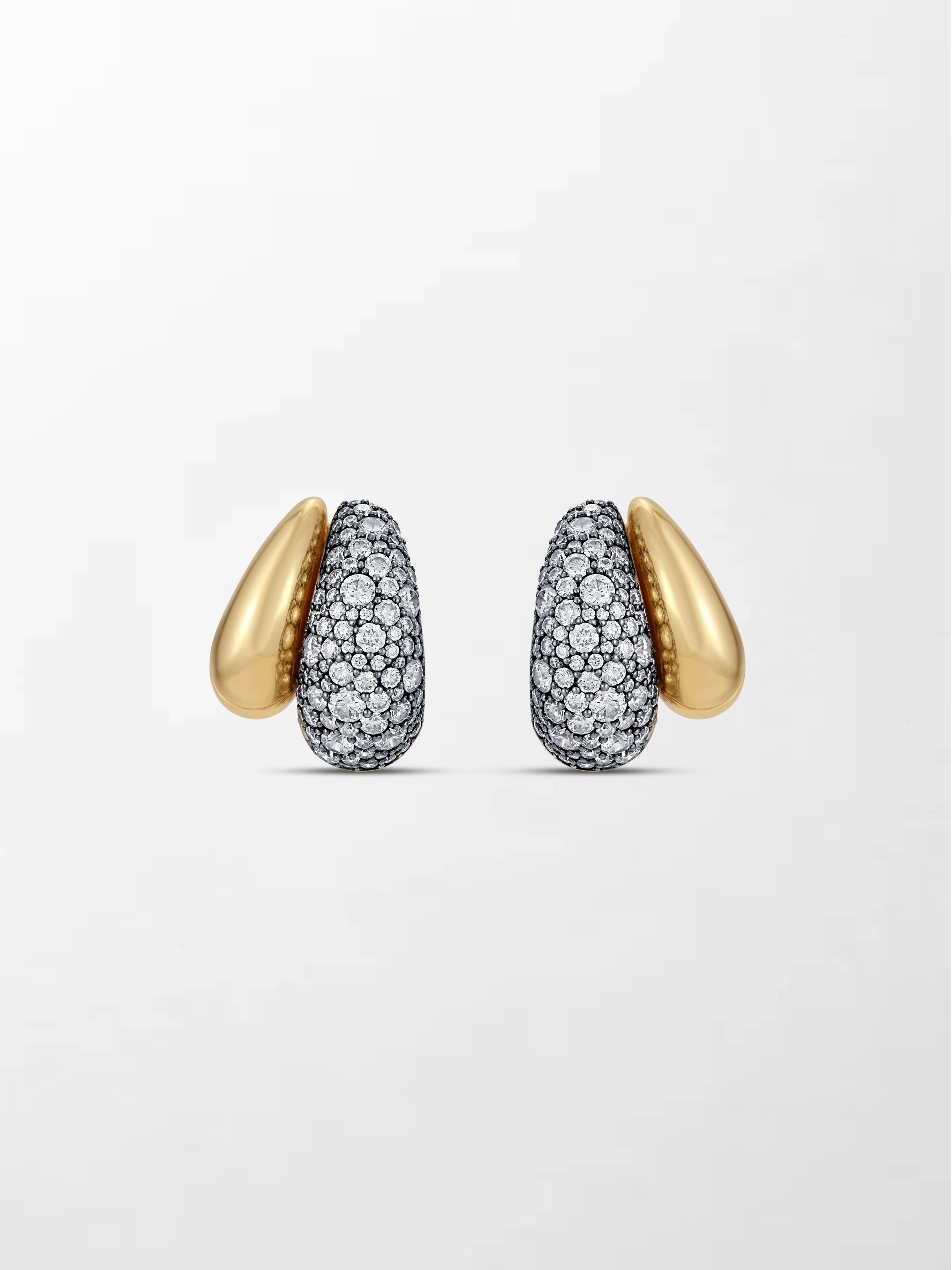 Midnight Dome Pavé Huggies