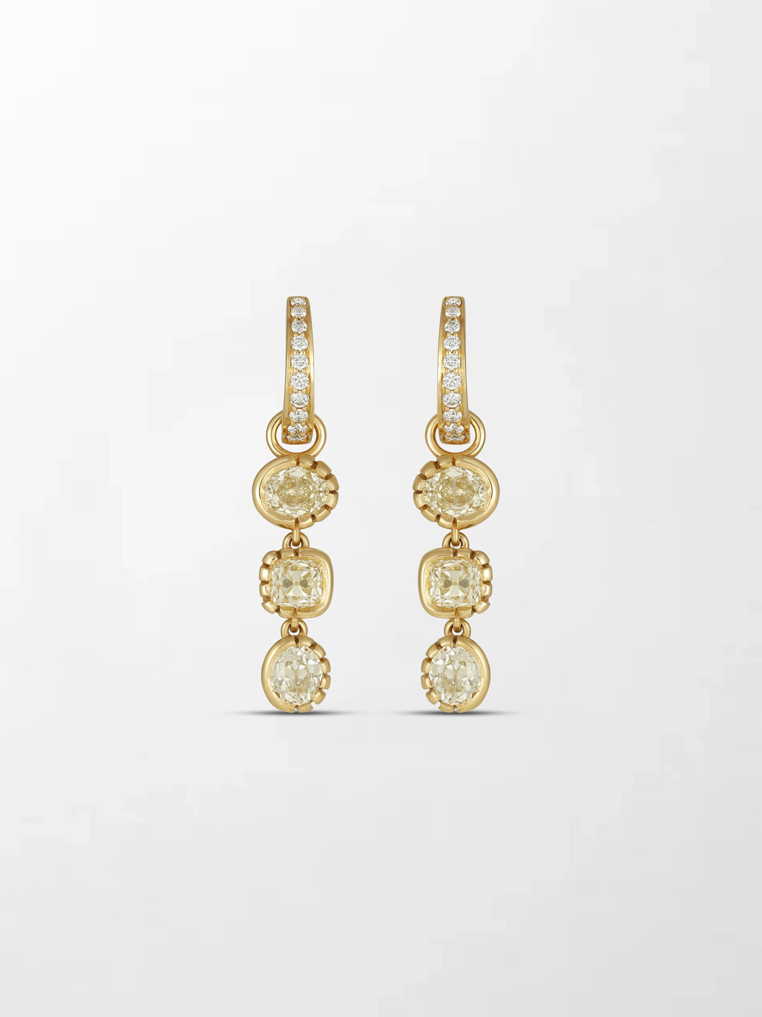 Split Bezel Drop Earrings