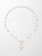 Moonstar Pavé Pearl Necklace