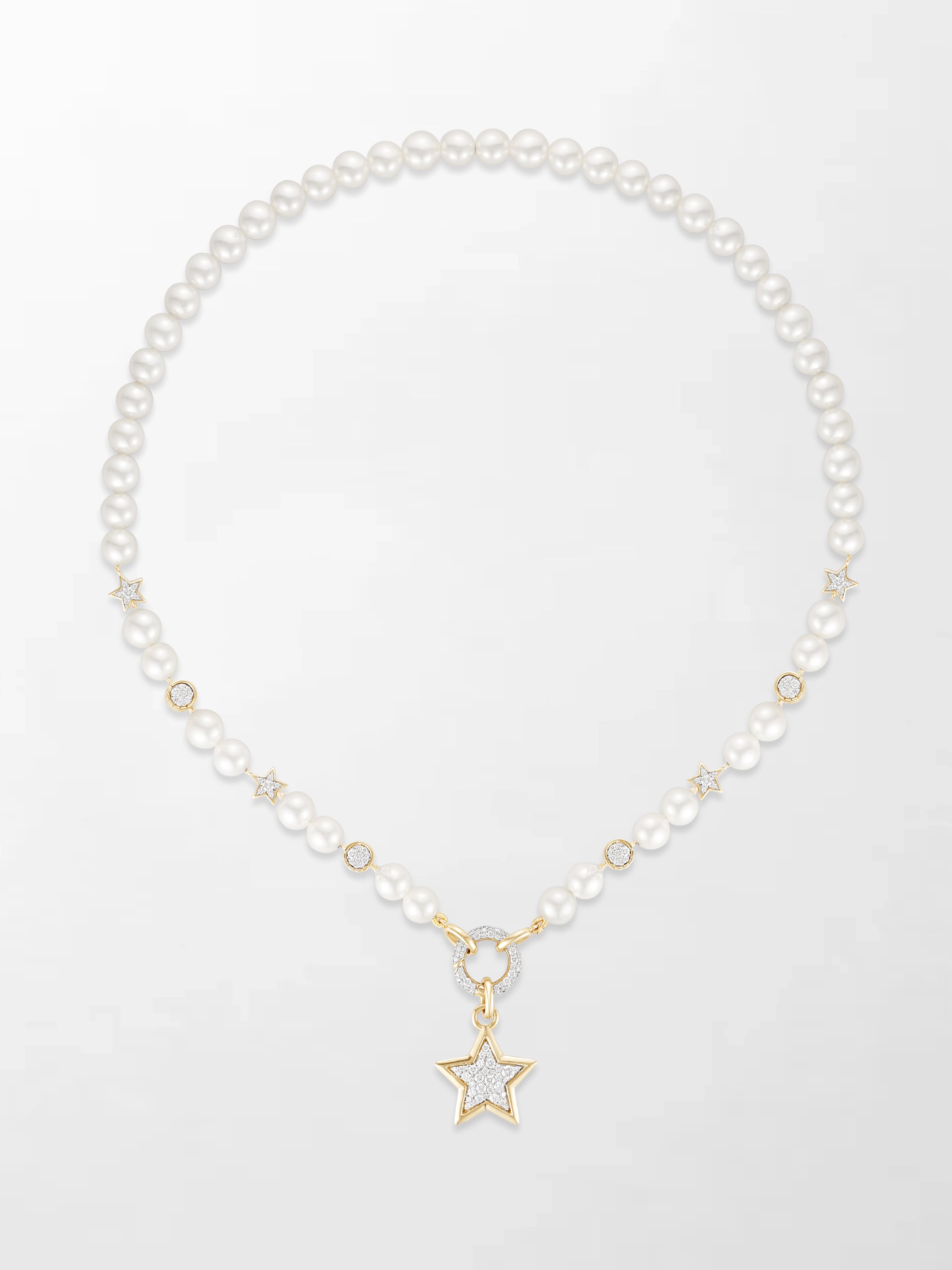 Moonstar Pavé Pearl Necklace