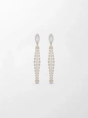 Diamond Huggie Elongé Roundelle Earrings