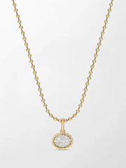 Split Bezel Pavé Pendant with Ball Chain