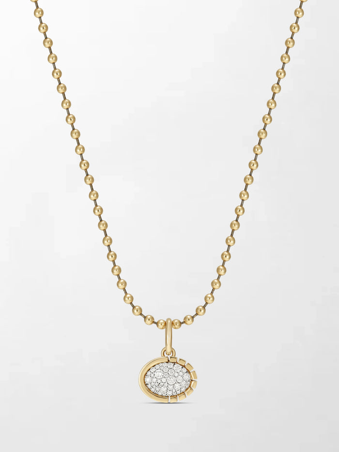 Split Bezel Pavé Pendant with Ball Chain