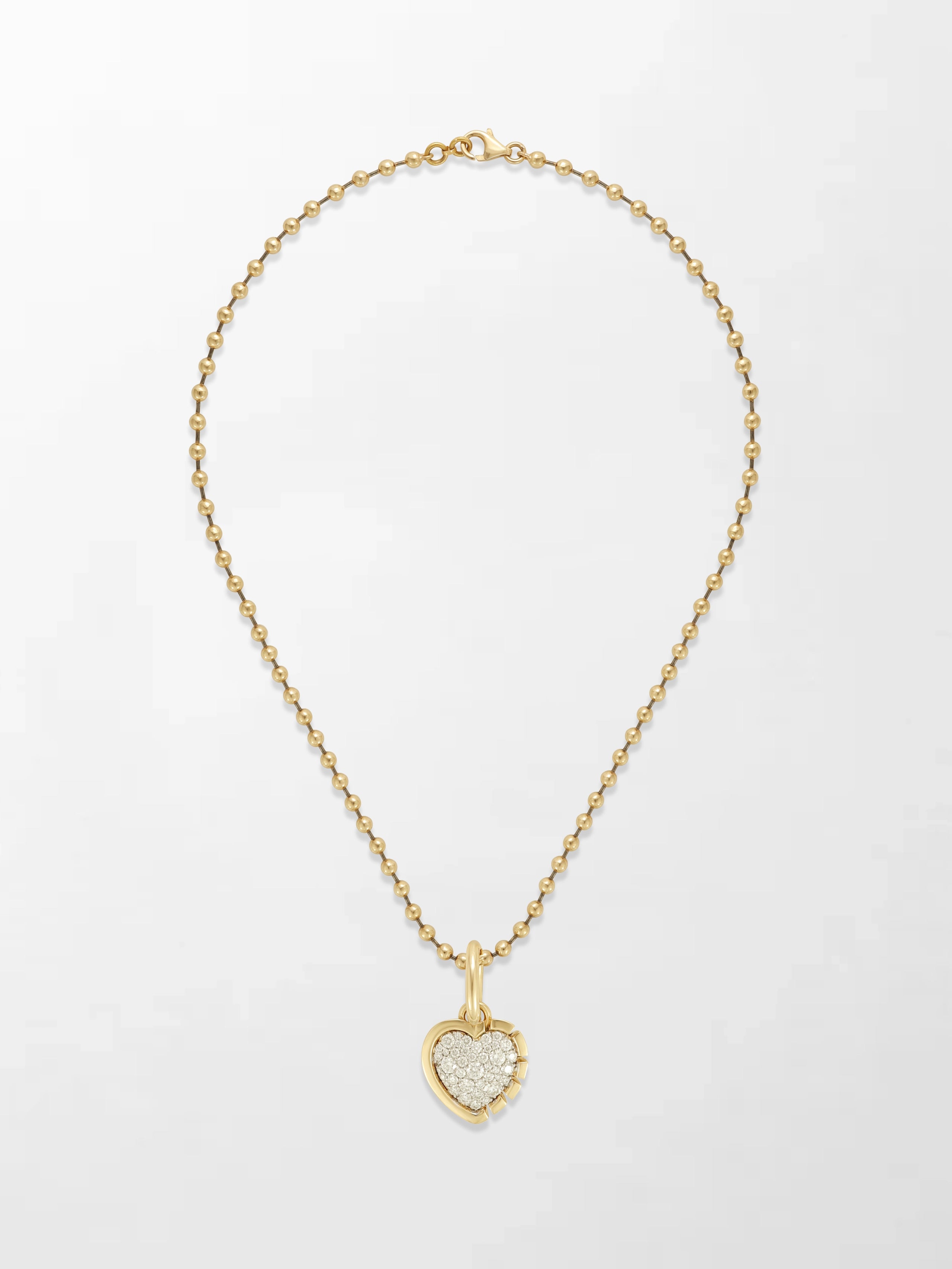 Split Bezel Heartlight Pendant with Ball Chain