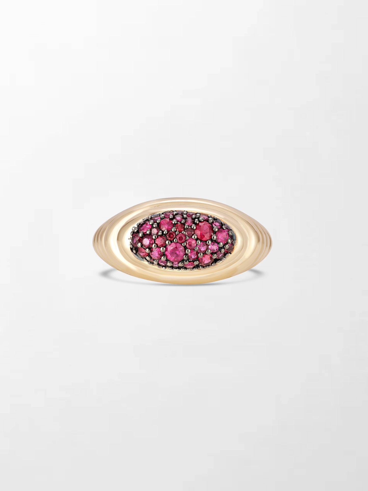 Pavé Rise Ruby Pinky Ring