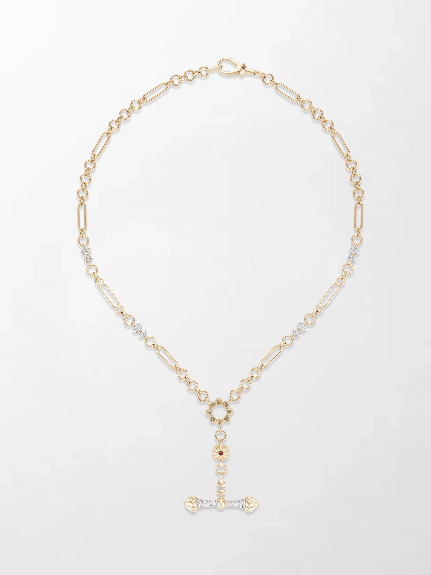Pink Tourmaline T-Bar Chain