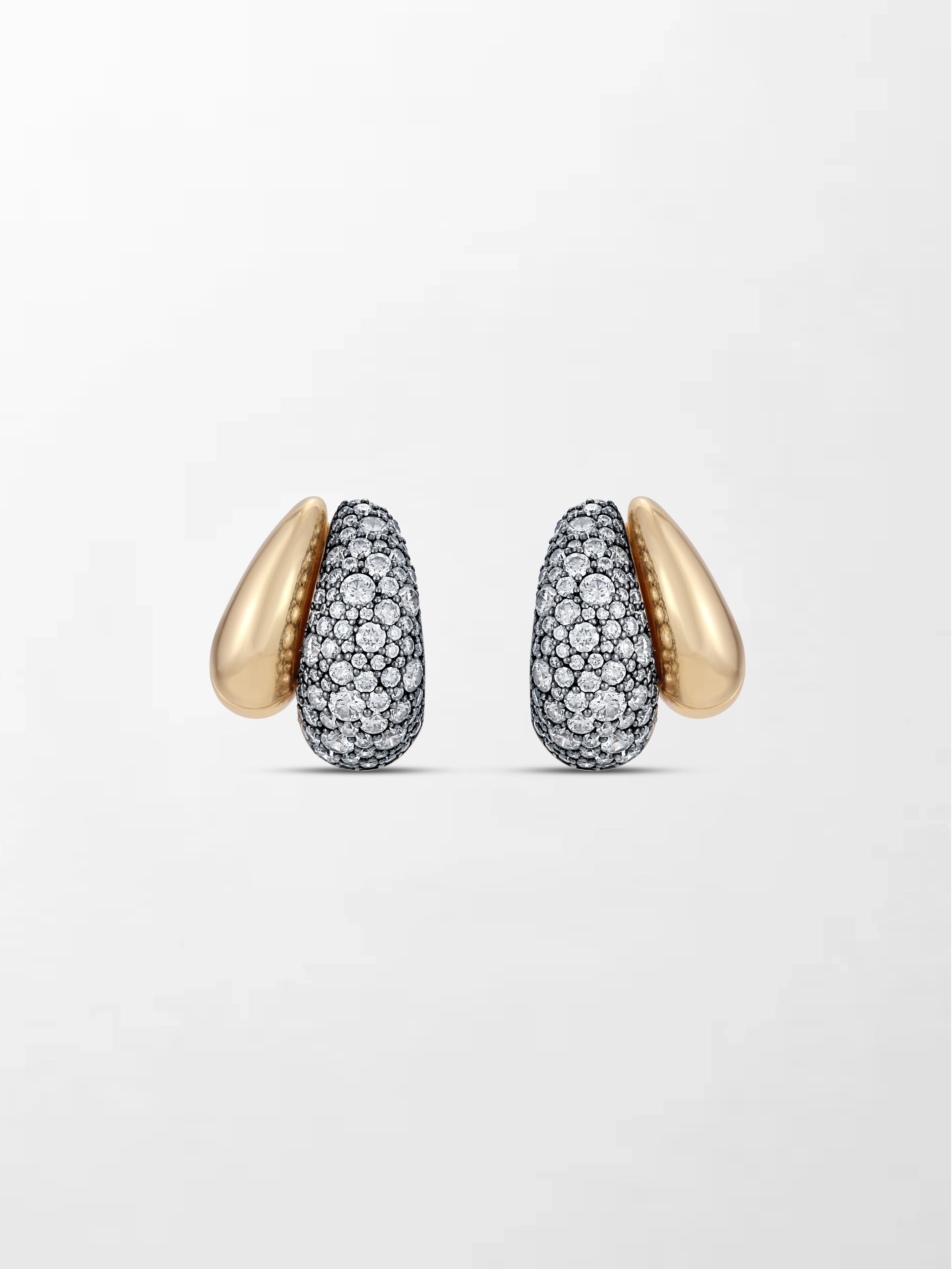 Midnight Dome Pavé Huggies