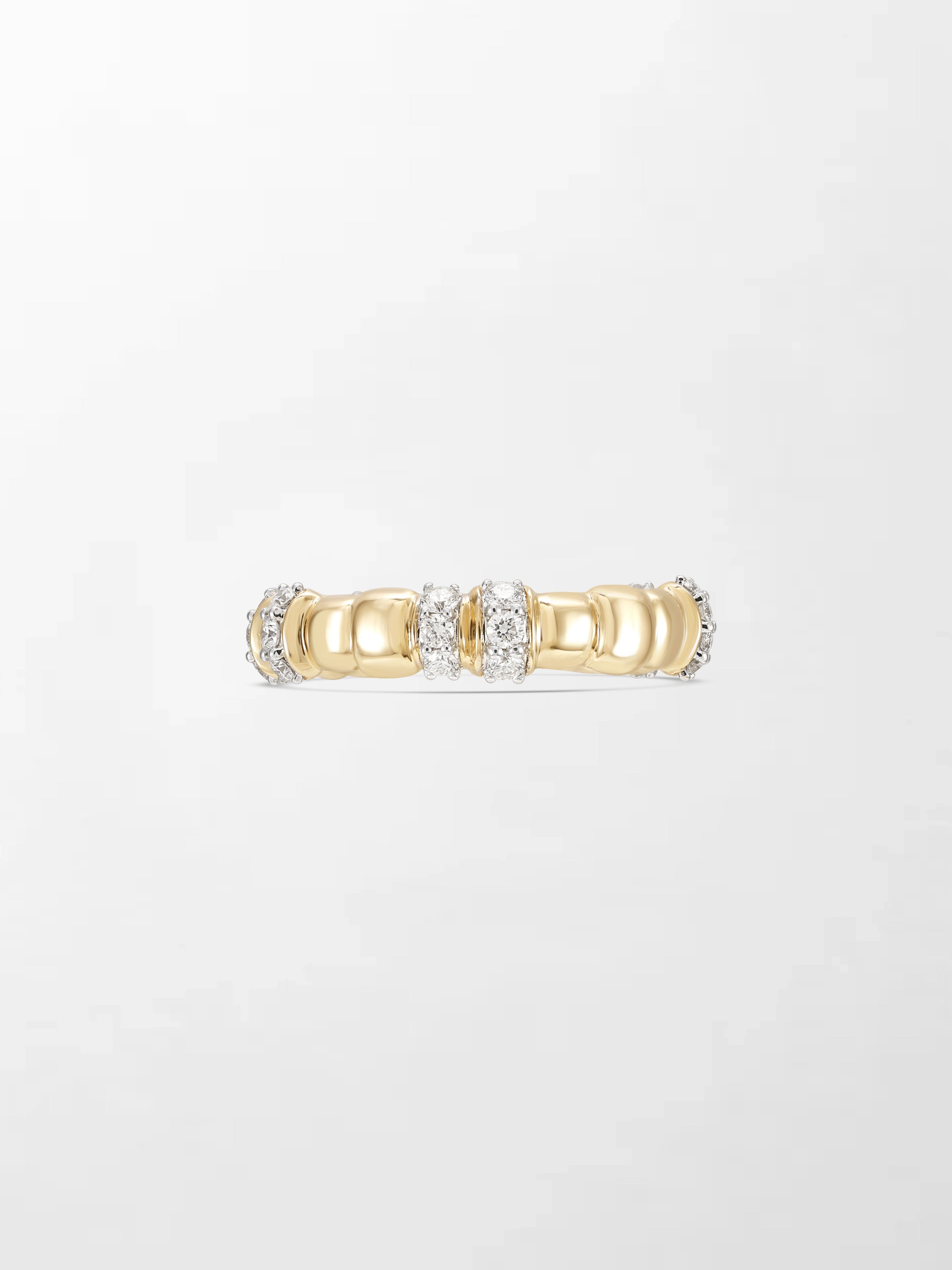 Sleek Grooved Gold Band
