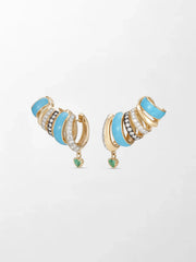 Blue Enamel Heart Emerald Climber