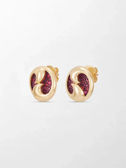 Yin - Yang Flick Ruby Studs