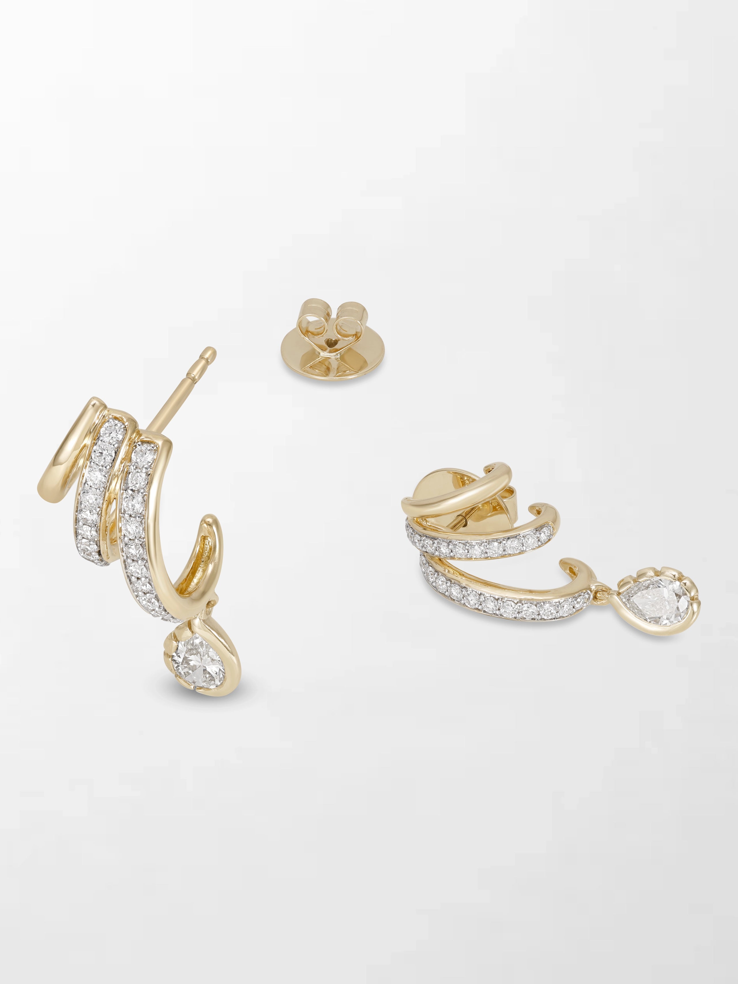 Drop Claw Diamond Earrings