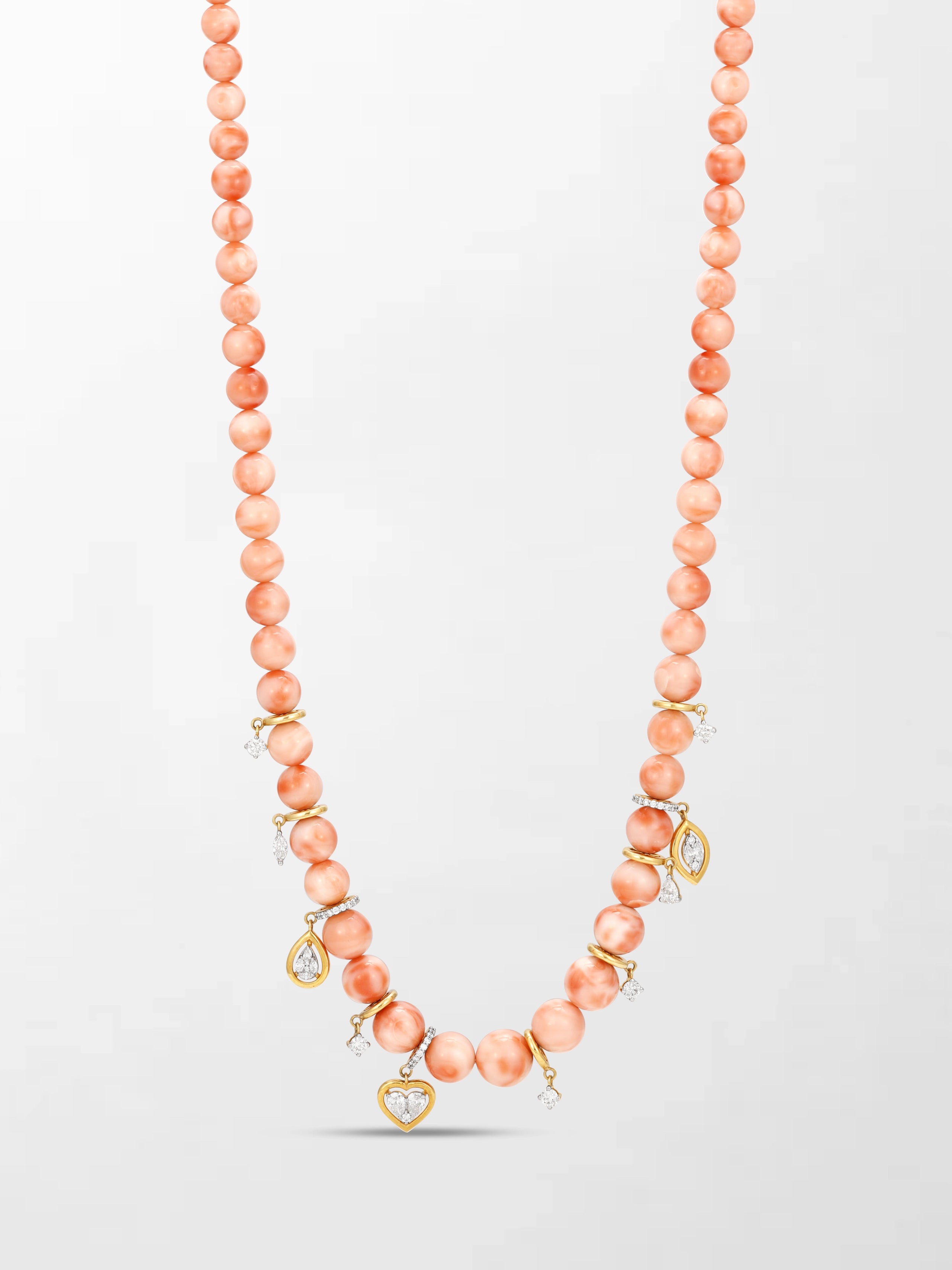 Sunset Coral Charm Necklace