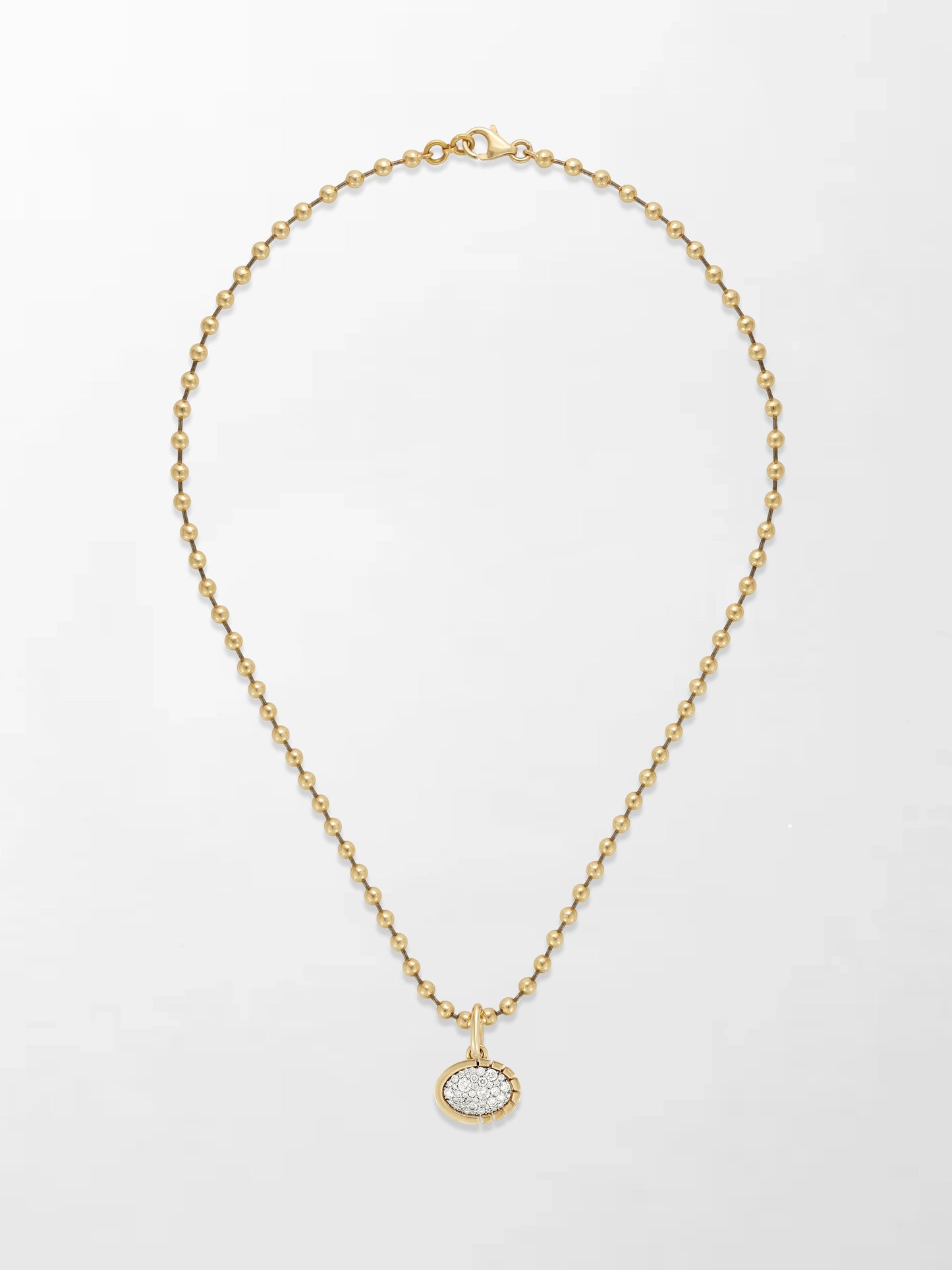 Split Bezel Pavé Pendant with Ball Chain