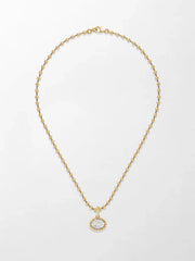 Split Bezel Pavé Pendant with Ball Chain