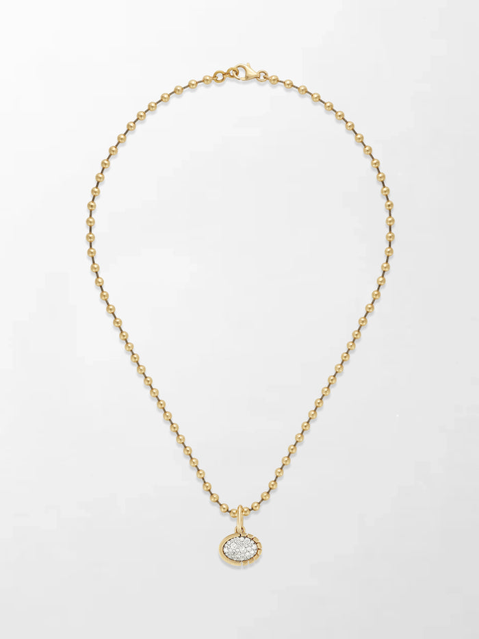 Split Bezel Pavé Pendant with Ball Chain