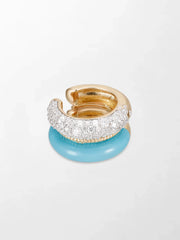Blue Enamel Pavé Ear Cuff