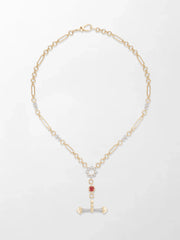 Pink Tourmaline T-Bar Chain