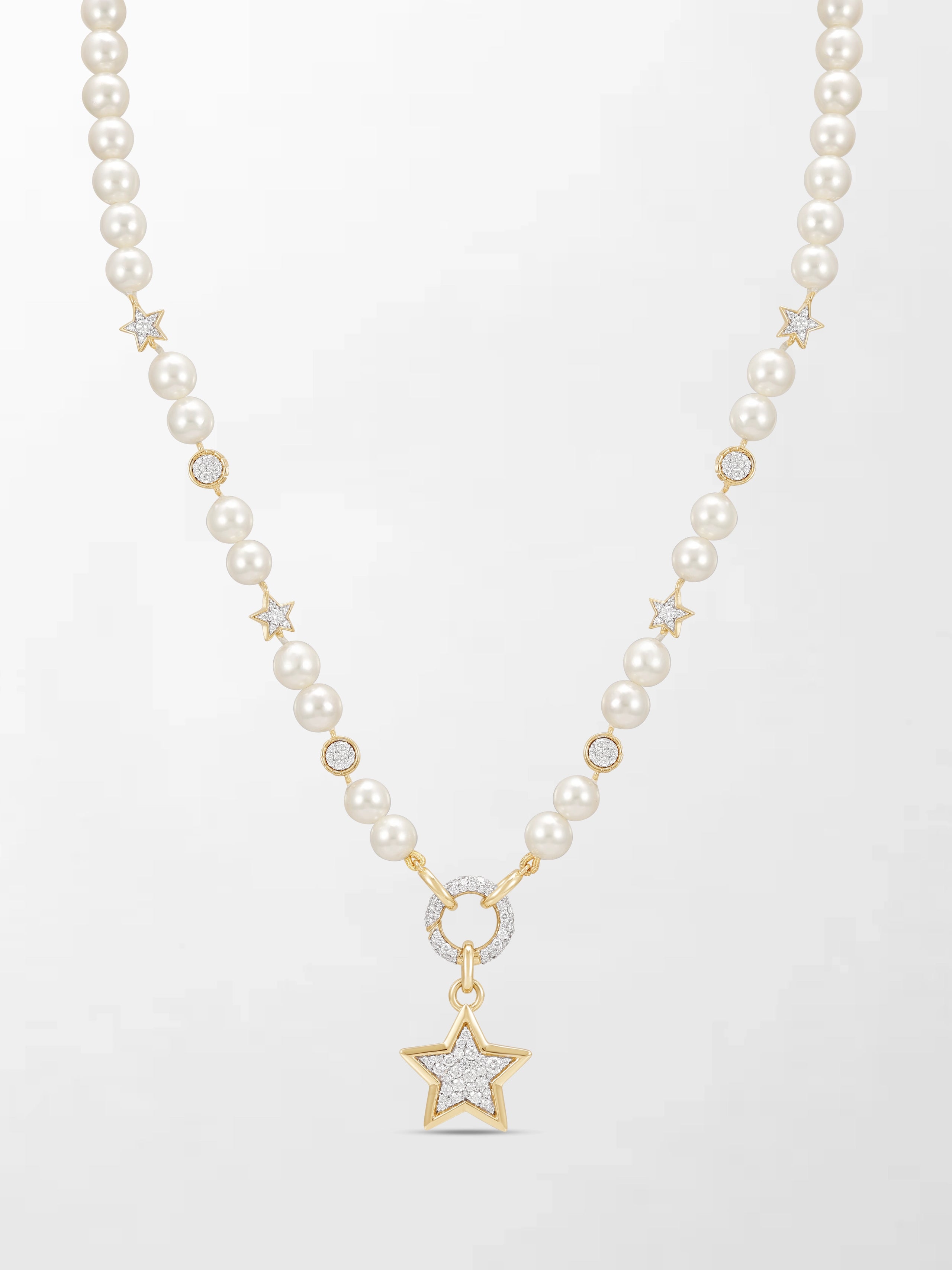 Moonstar Pavé Pearl Necklace