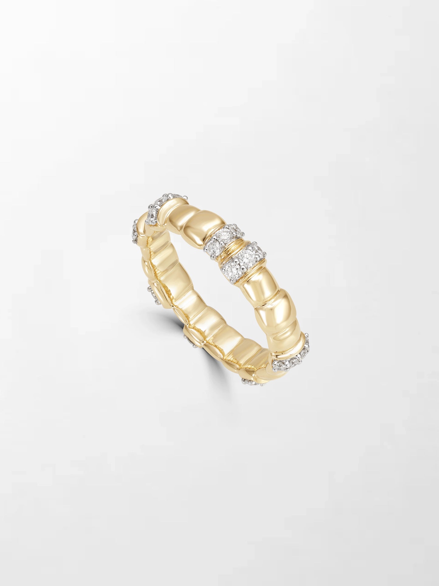 Sleek Grooved Gold Band