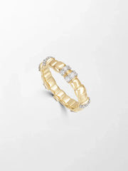 Sleek Grooved Gold Band