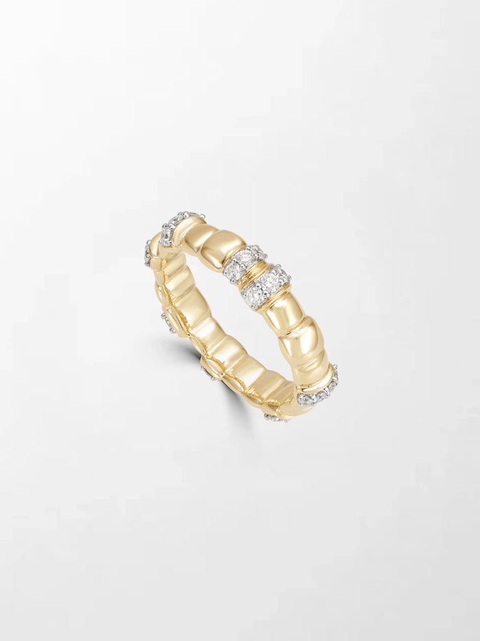 Sleek Grooved Gold Band