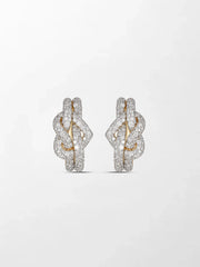 Pave Heart Knot Hoops