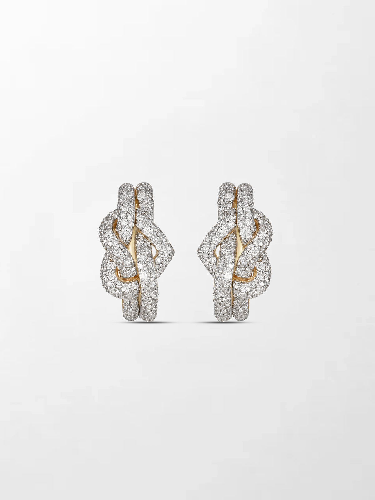 Pave Heart Knot Hoops