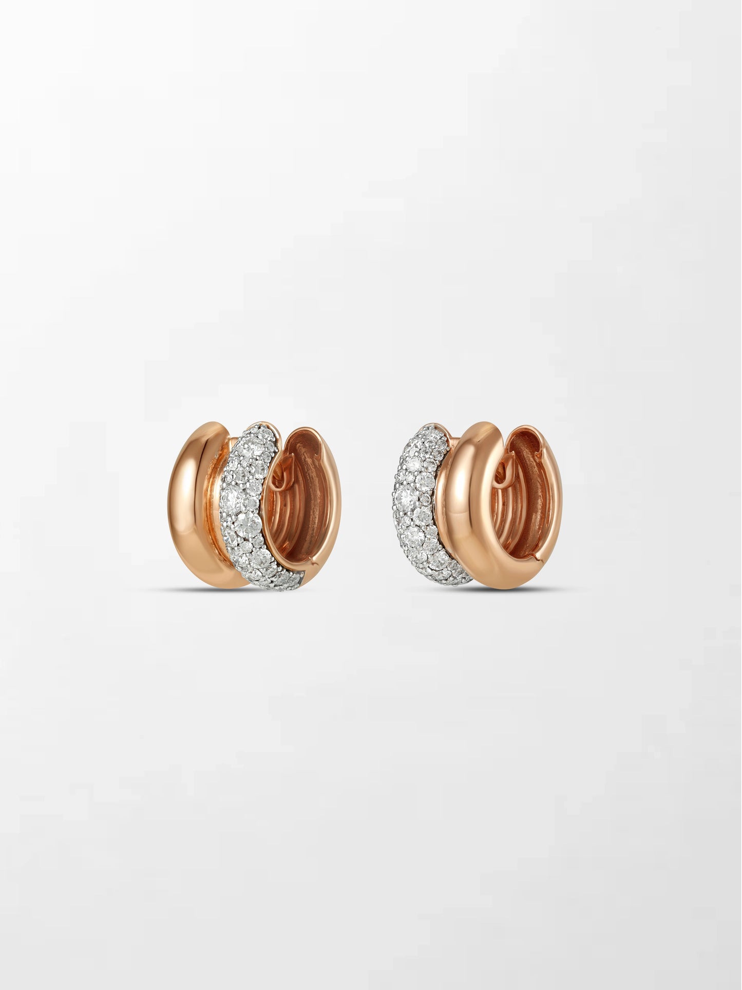 Duo Rose Pavé Huggie