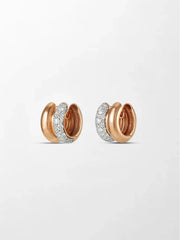 Duo Rose Pavé Huggie
