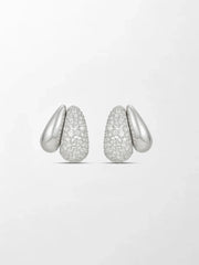 Snow Dome Pavé Huggies