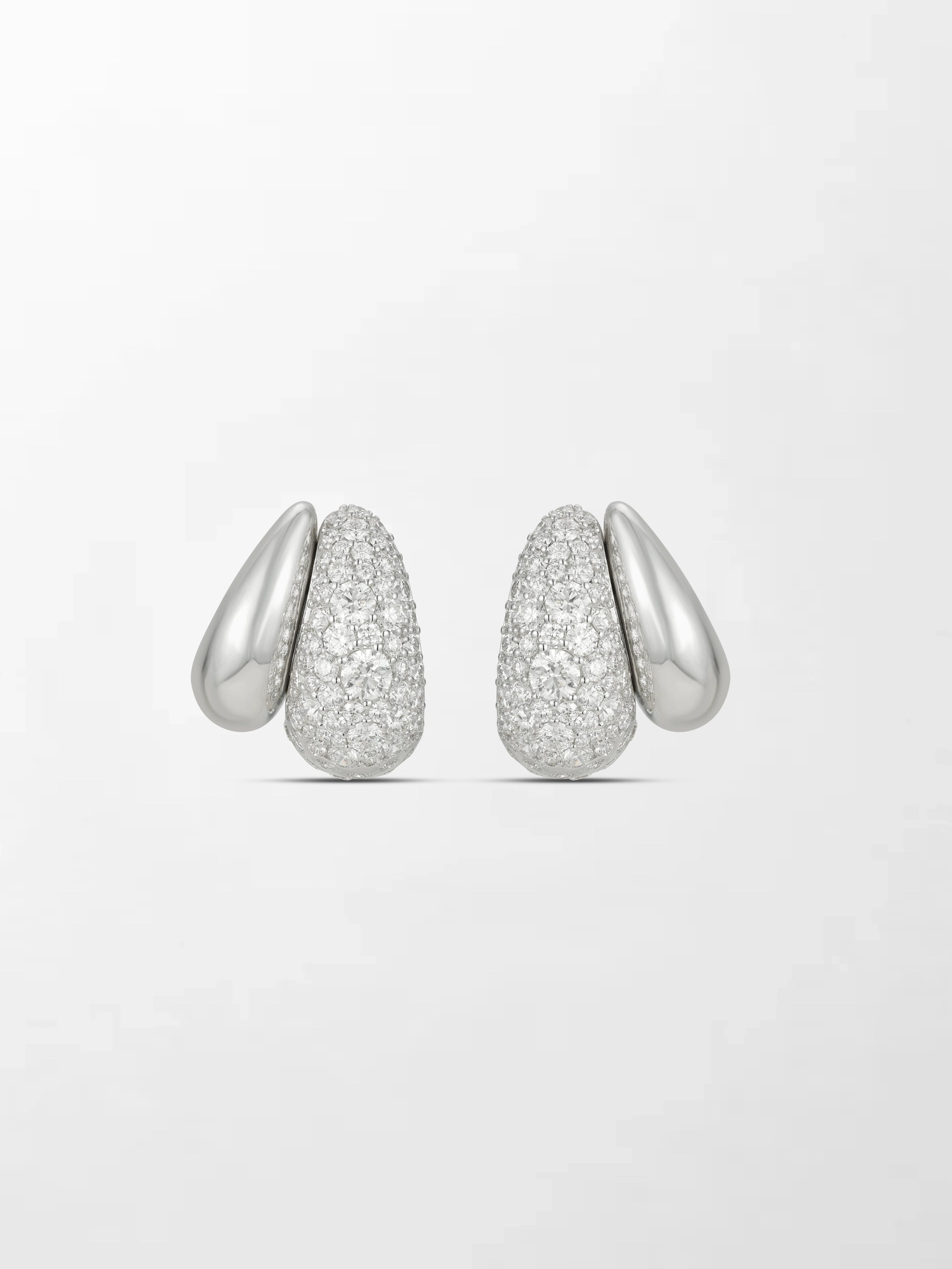 Snow Dome Pavé Huggies