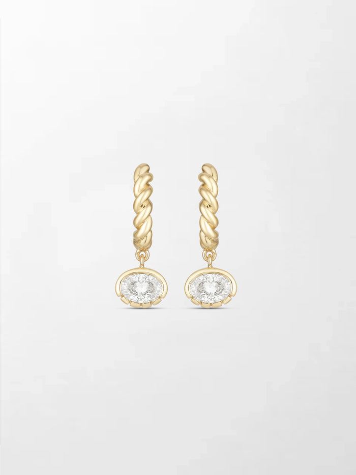 Bezel Drop Earrings