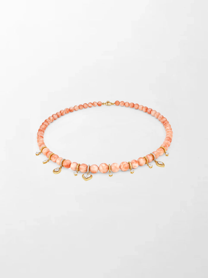 Sunset Coral Charm Necklace