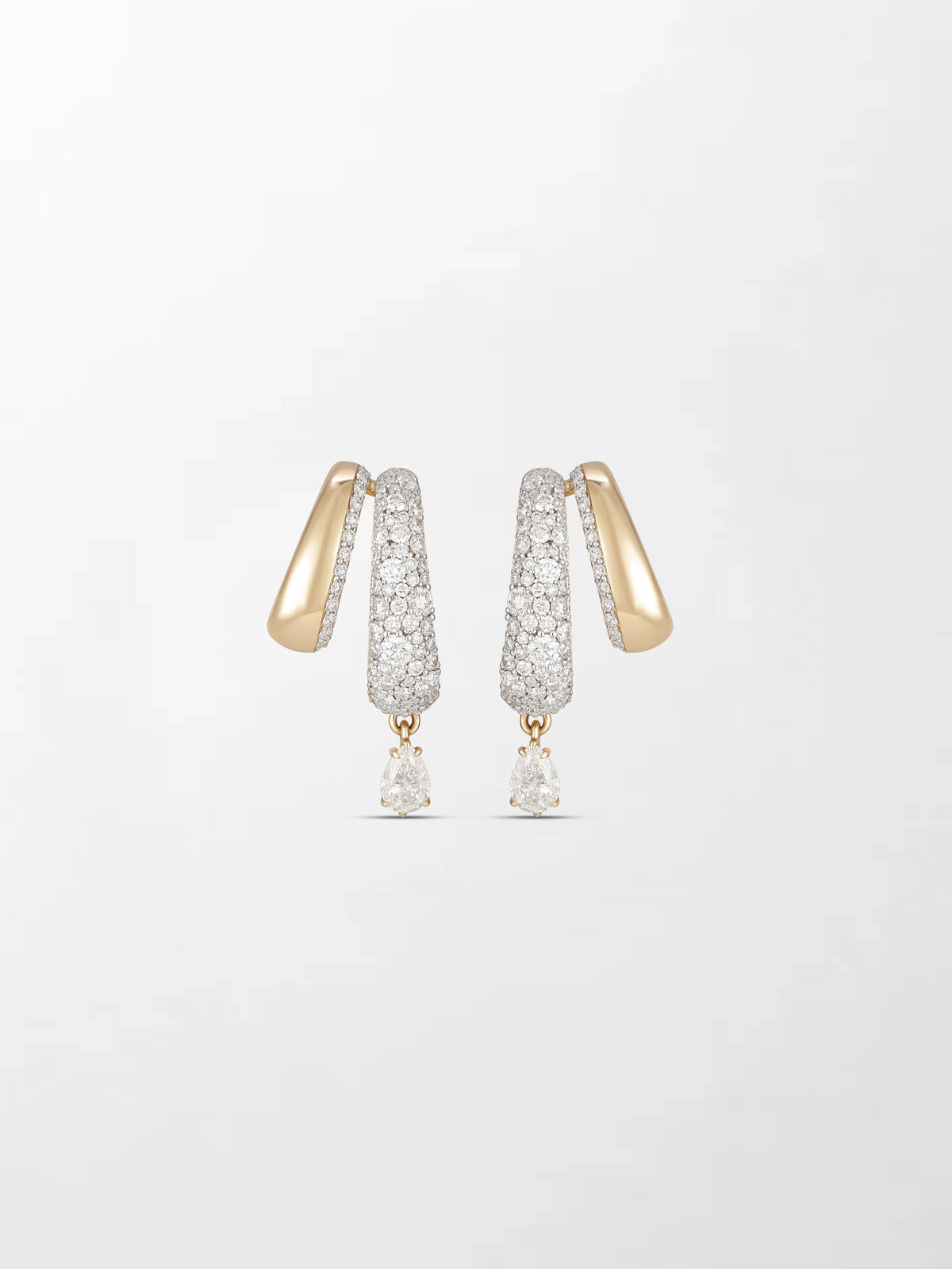 Pave 2 Claw Diamond Earrings