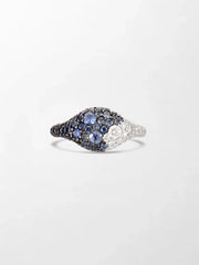 Sapphire Dome Pave Ring