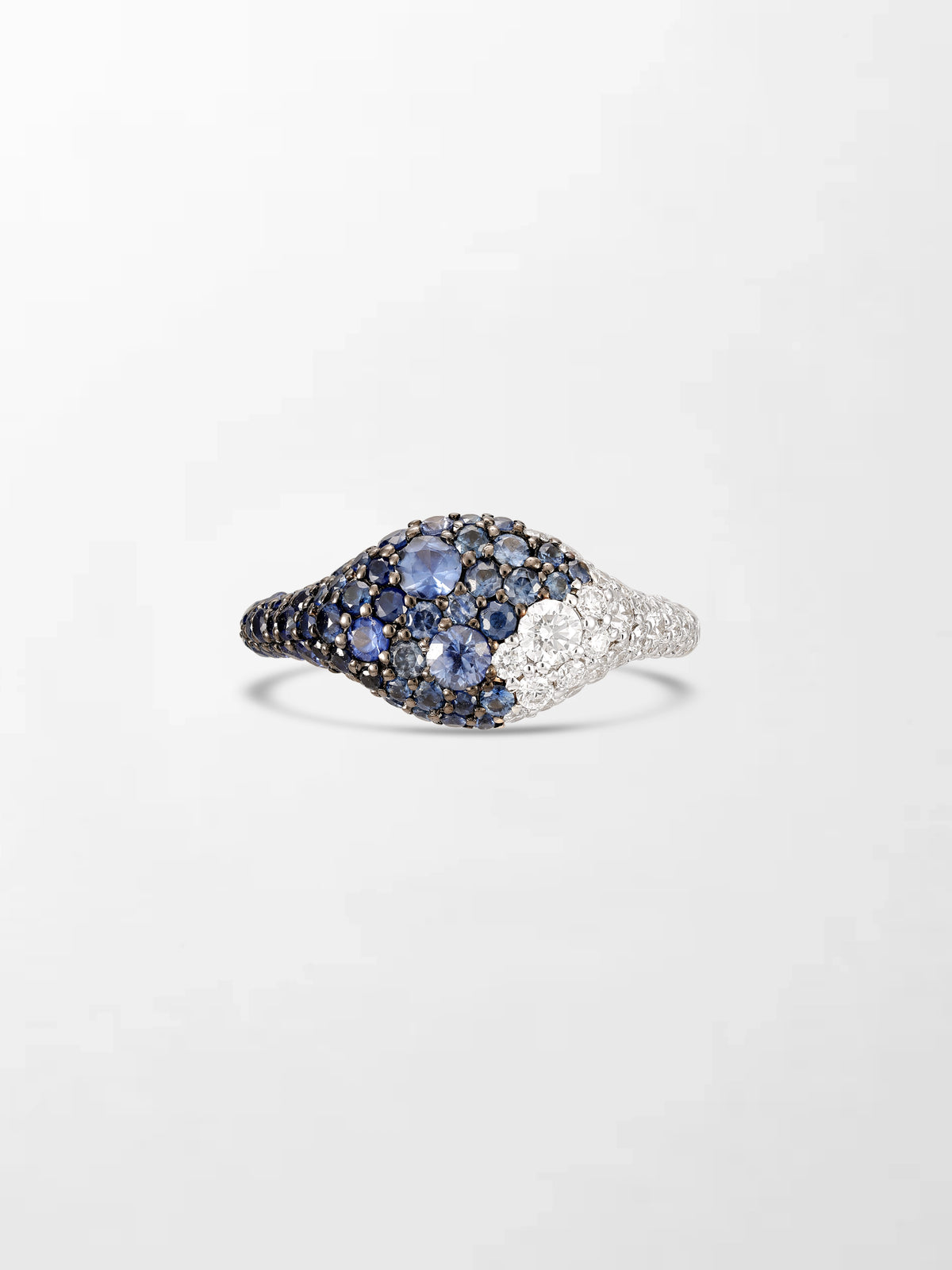 Sapphire Dome Pave Ring
