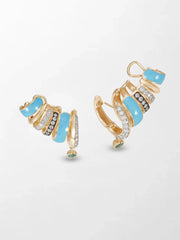 Blue Enamel Heart Emerald Climber