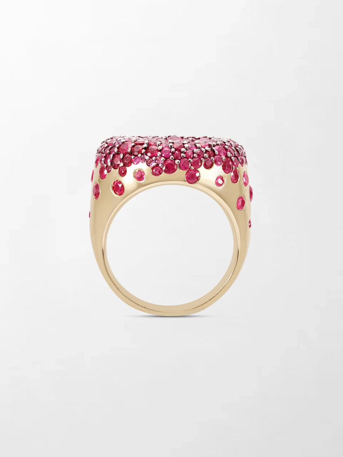 Ruby Cupped Dome Ring