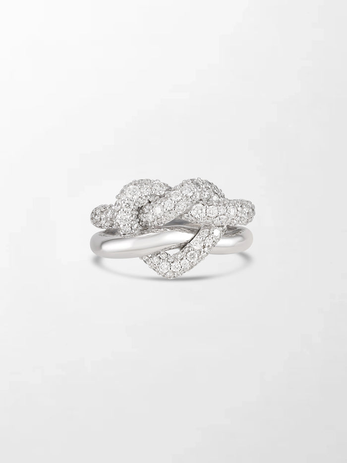 Snow Heartknot Ring