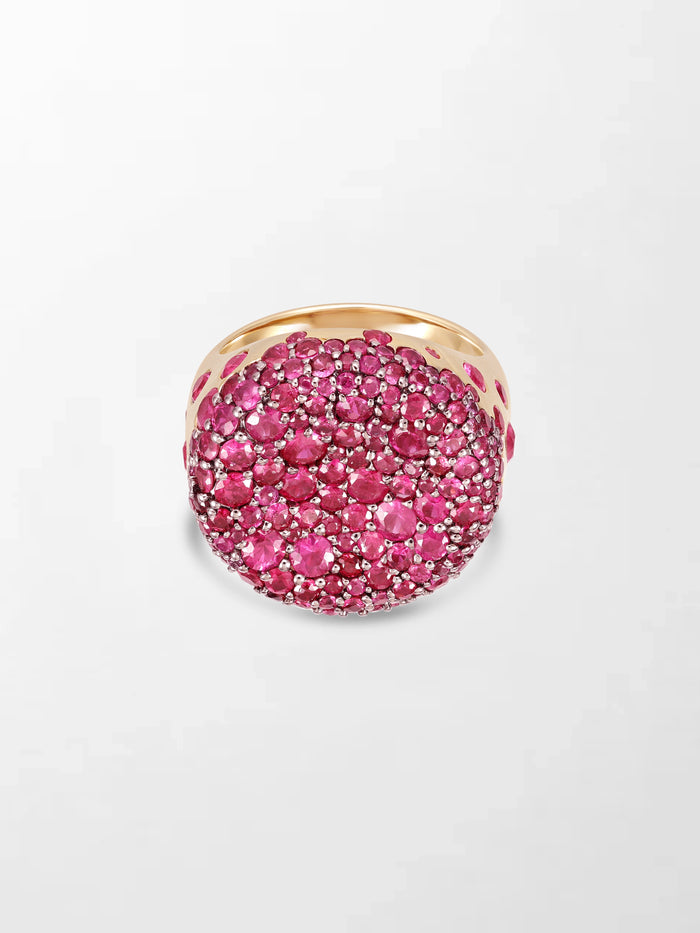 Ruby Cupped Dome Ring