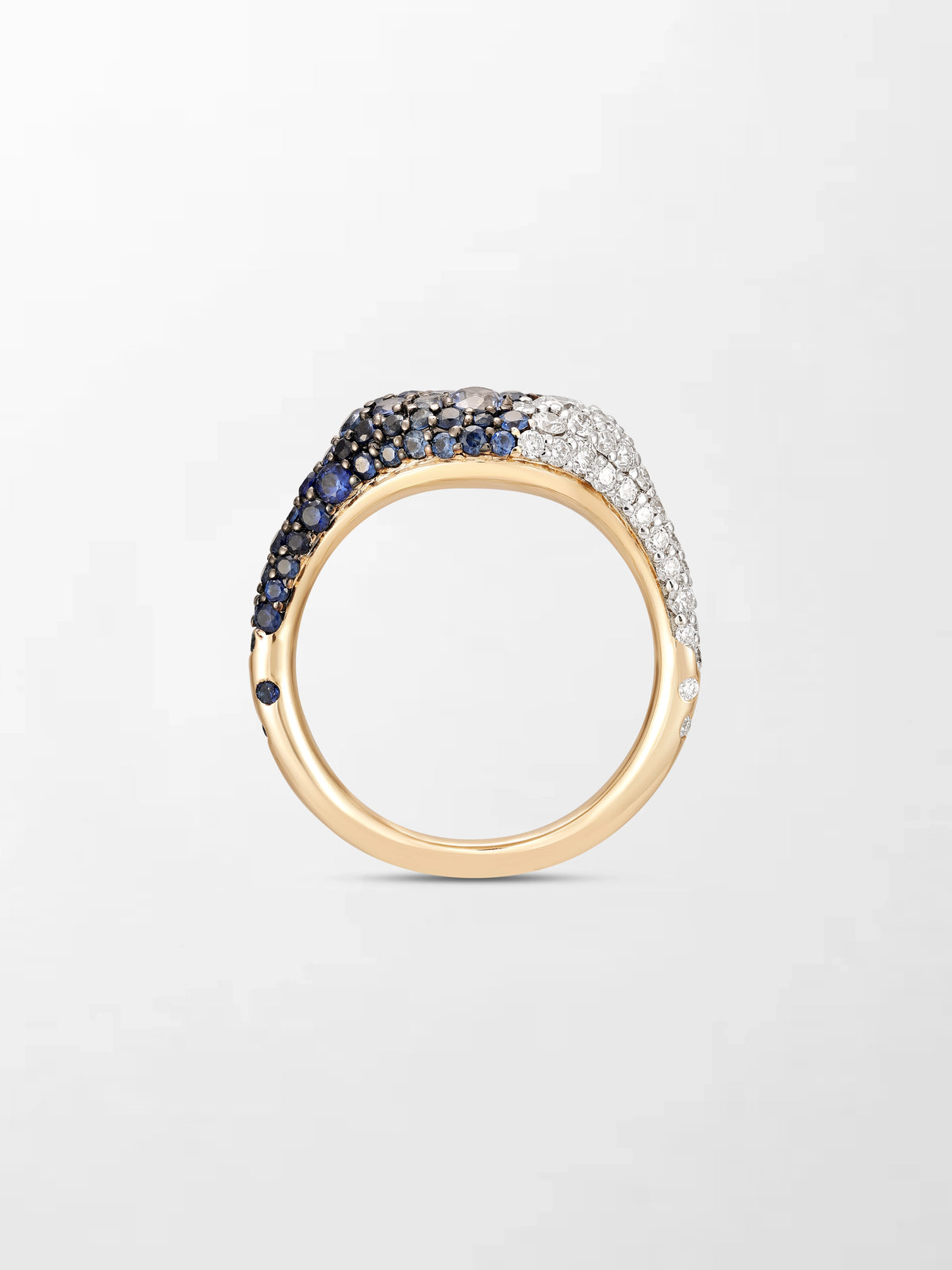 Sapphire Dome Pave Ring