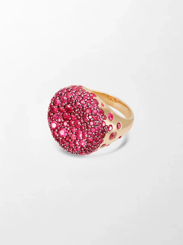 Ruby Cupped Dome Ring
