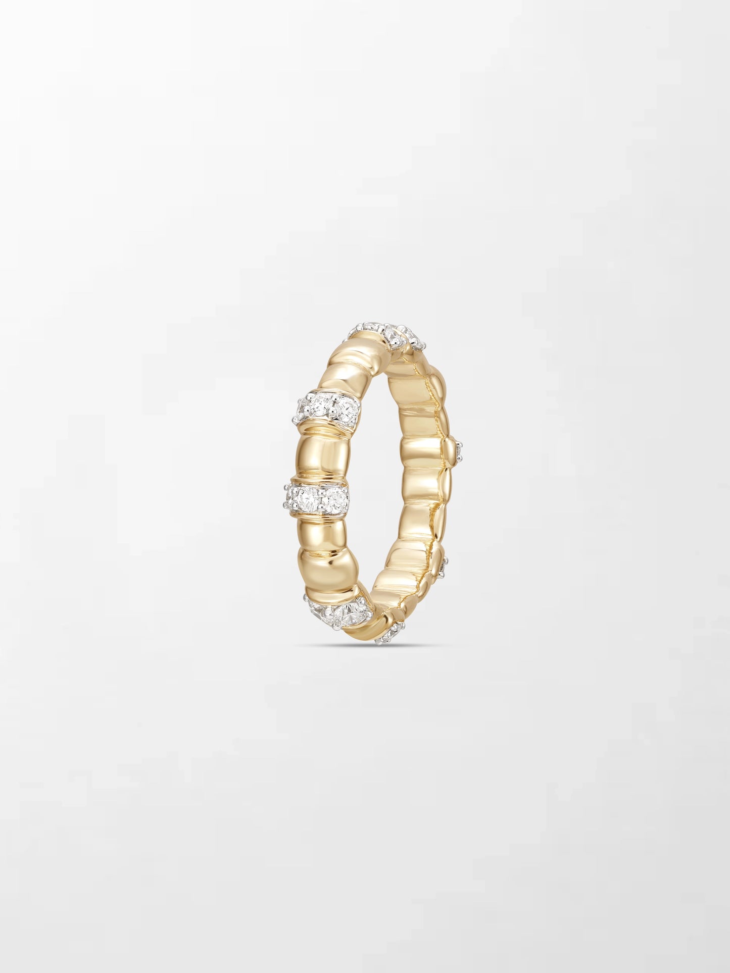Sleek Grooved Gold Band