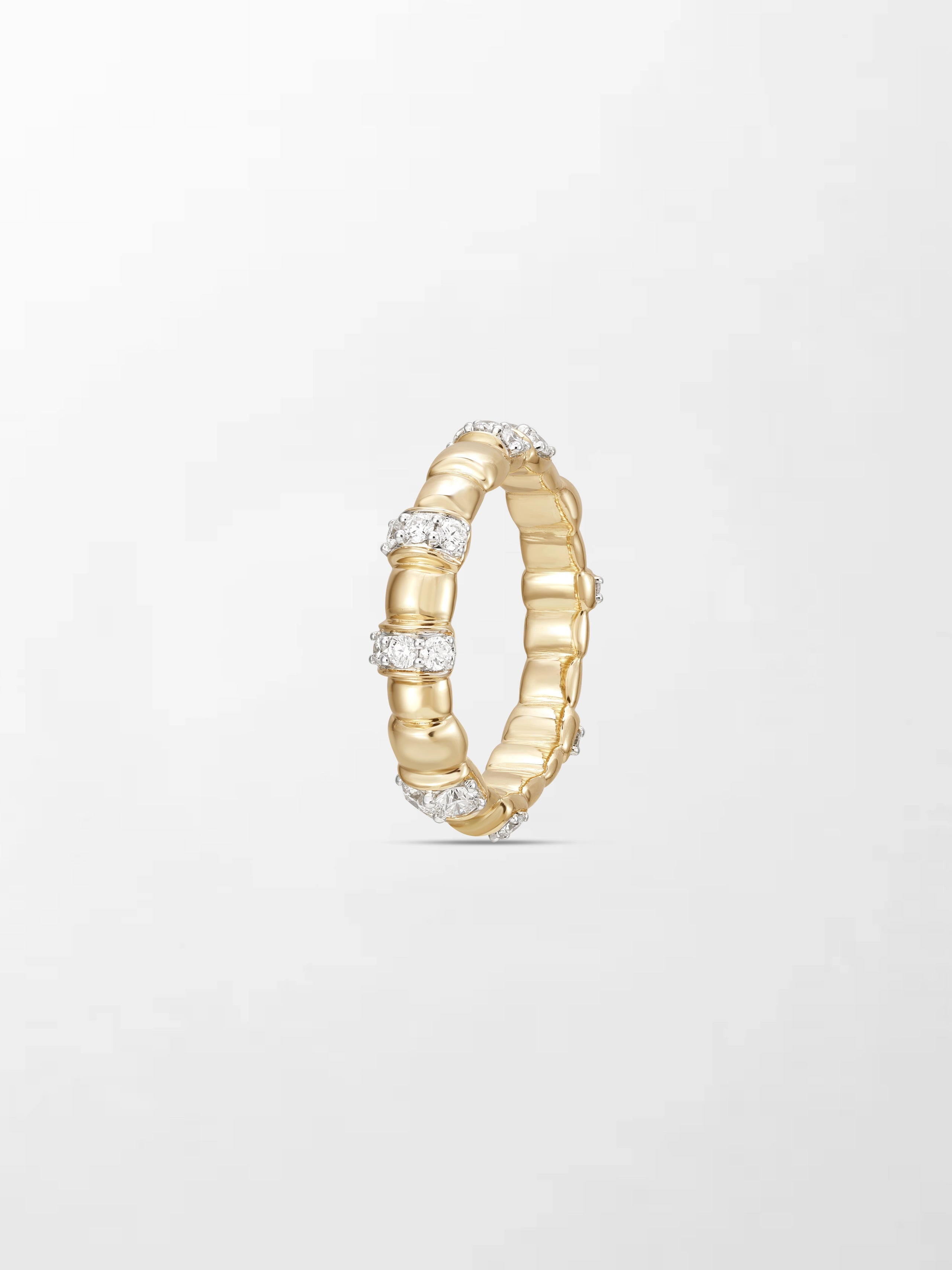 Sleek Grooved Gold Band