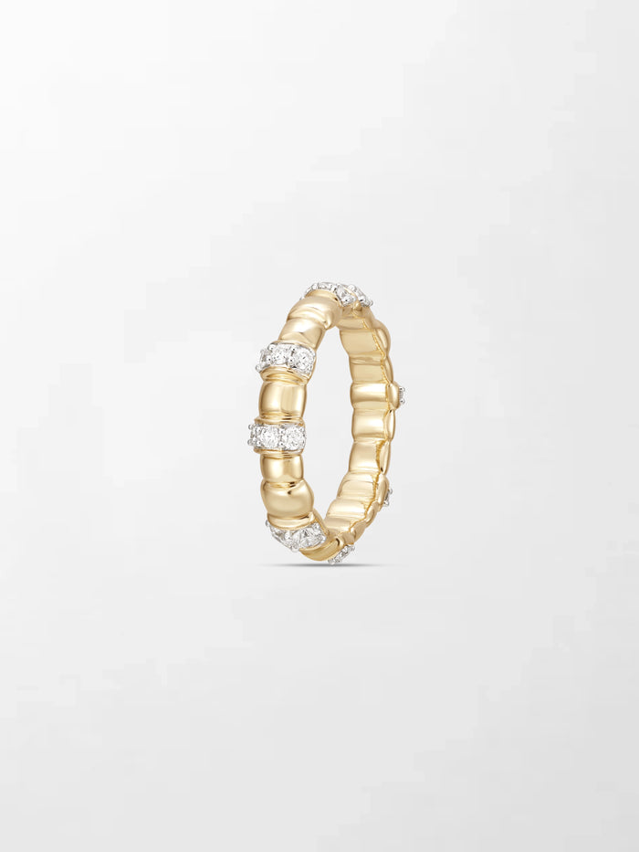 Sleek Grooved Gold Band