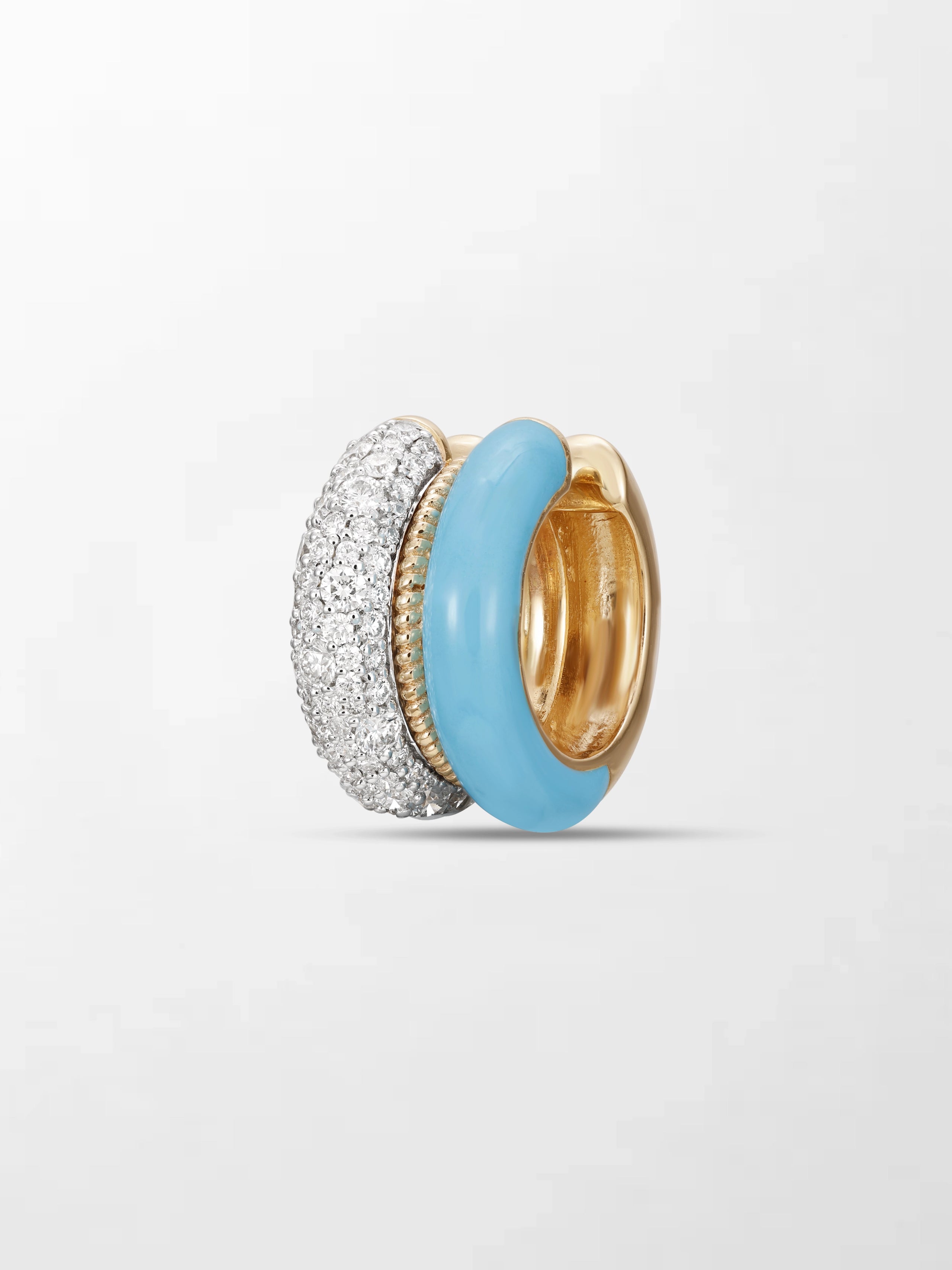 Blue Enamel Pavé Ear Cuff