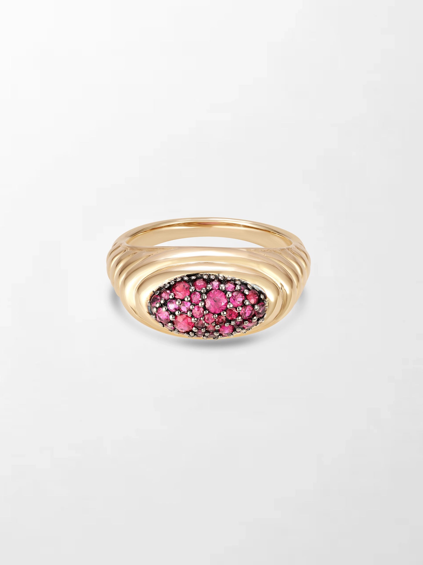 Pavé Rise Ruby Pinky Ring