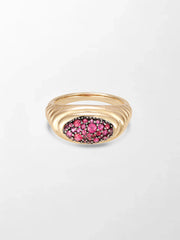 Pavé Rise Ruby Pinky Ring